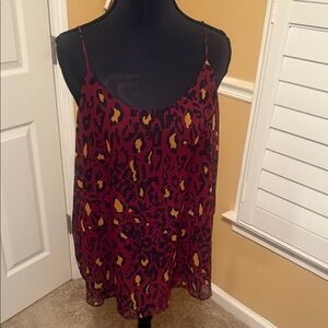 Bar III Leopard Print Camisole - Red and Yellow